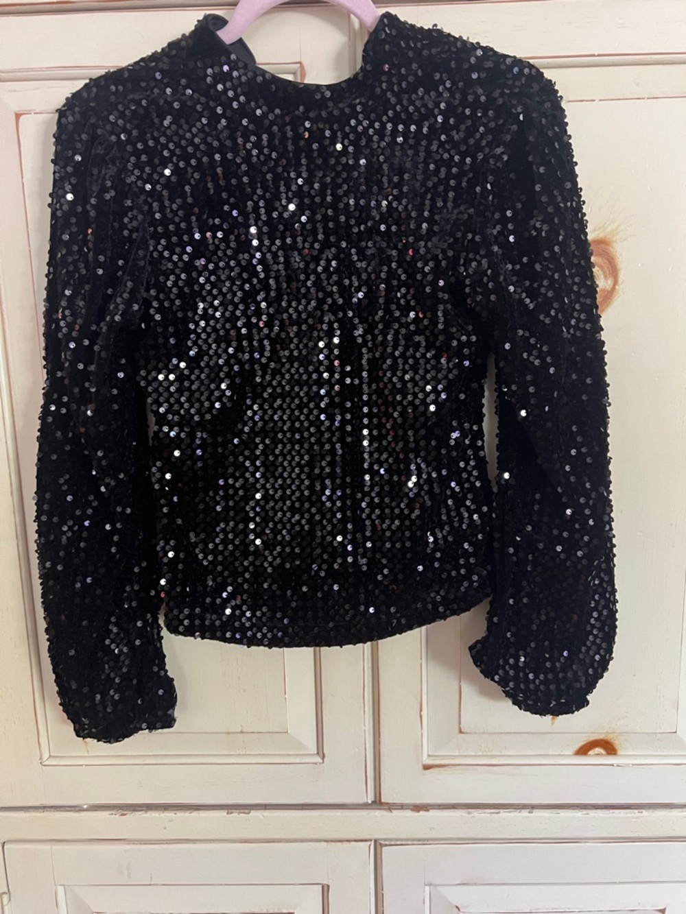 Sanctuary Black Sequin Long Sleeve Top